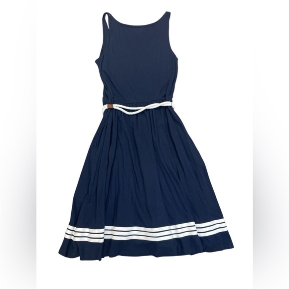 Ralph Lauren Blue and White Pleated Sundress - Picture 3 of 6